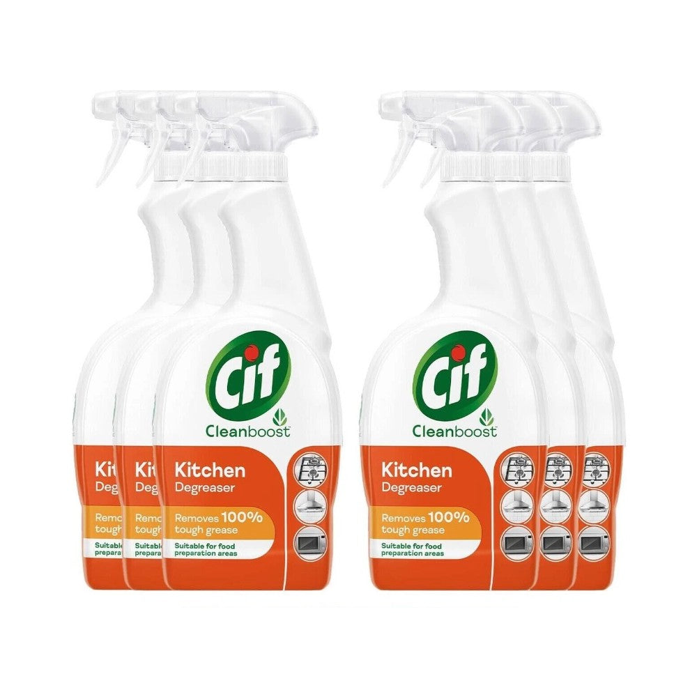 Cif Cleanboost Kitchen Degreaser Spray 700ml - Pack of 6