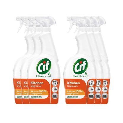 Cif Cleanboost Kitchen Degreaser Spray 700ml - Pack of 6