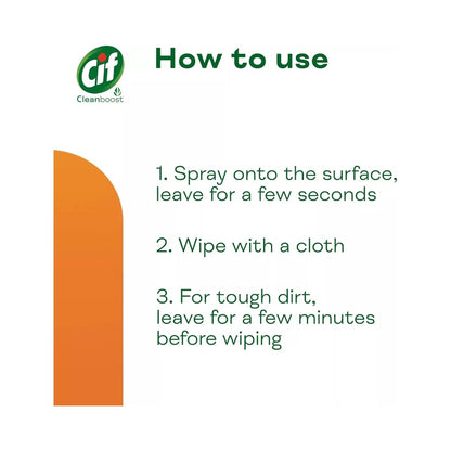 Cif Cleanboost Kitchen Degreaser Spray 700ml - Pack of 6