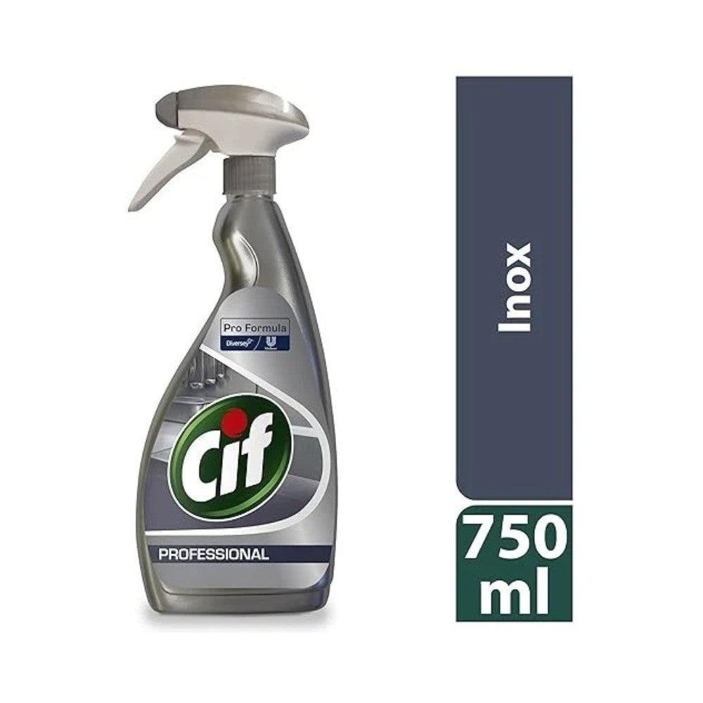 Cif Professional Stainless Steel Cleaner Spray 750ml - Pack of 6