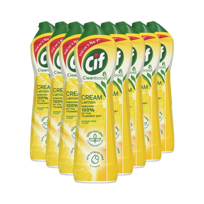 Cif Lemon Cream Cleaner Bottles 500ml - Pack of 8