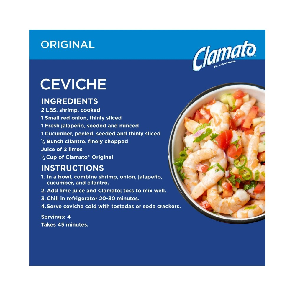 Clamato Original Tomato Cocktail Juice Cans 7.5oz (221ml) - Pack of 24