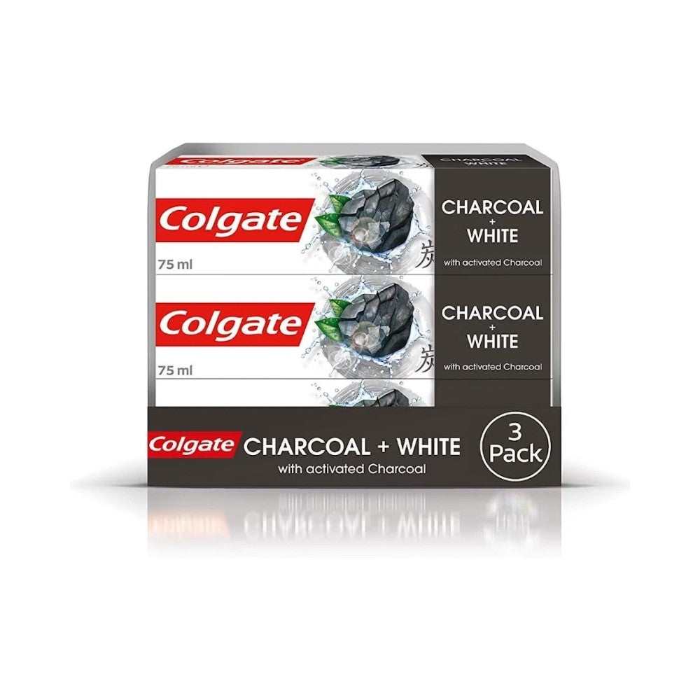Colgate Charcoal + White Toothpaste 75ml - Pack of 3