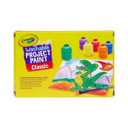 Crayola 6 Washable Kids Project Paint Classic Bottles 2oz (59ml) Each