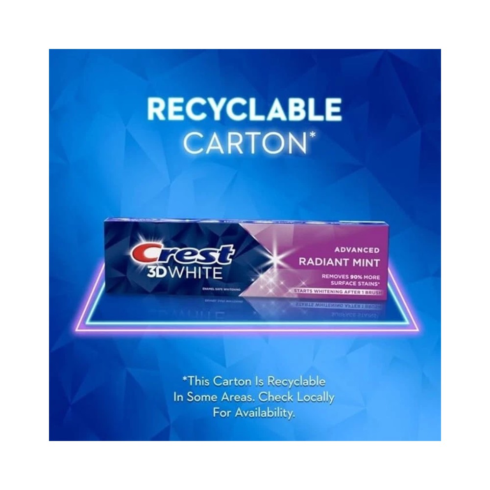 Crest 3D White Advanced Radiant Mint Toothpaste 138g
