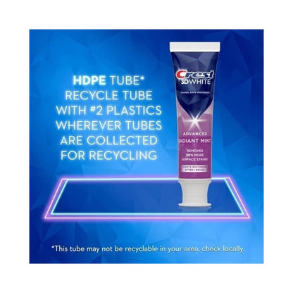 Crest 3D White Advanced Radiant Mint Toothpaste 138g