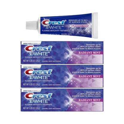 Crest 3D White Radiant Mint Toothpaste 0.85oz (24g) - Pack of 3