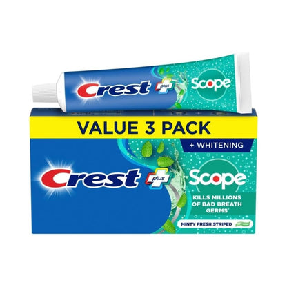 Crest Plus Whitening Scope Minty Fresh Toothpaste 2.7oz (76.5g) - Pack of 3