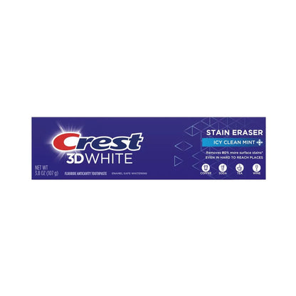 Crest 3D White Stain Eraser Icy Clean Mint Flouride Toothpaste 107g