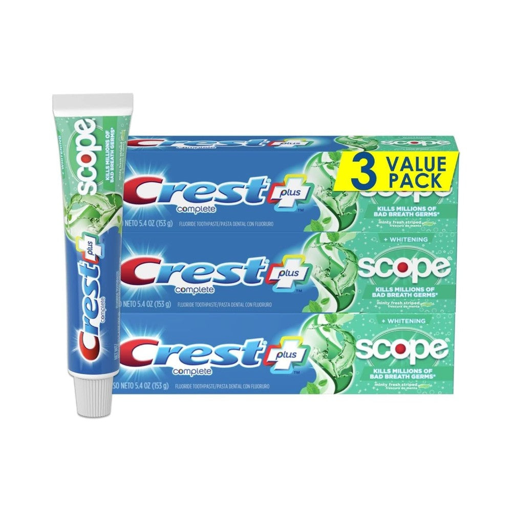 Crest Plus Complete Scope Minty Fresh Toothpaste 5.4oz (153g) - Pack of 3