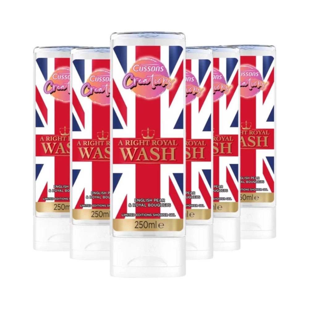 Cussons Creations Right Royal Wash Shower Gel Bottles 250ml - Pack of 6