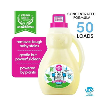Dapple Baby Laundry Detergent Bottle Fragrance Free 50oz (1.5L)