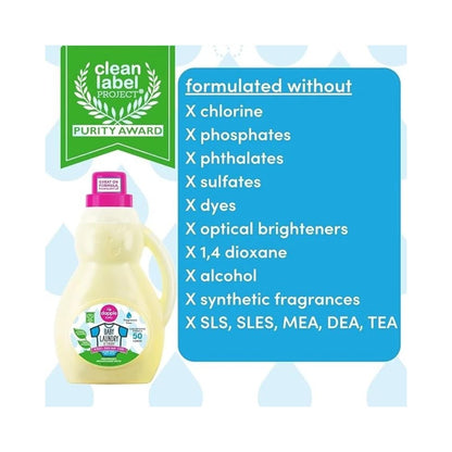 Dapple Baby Laundry Detergent Bottle Fragrance Free 50oz (1.5L)