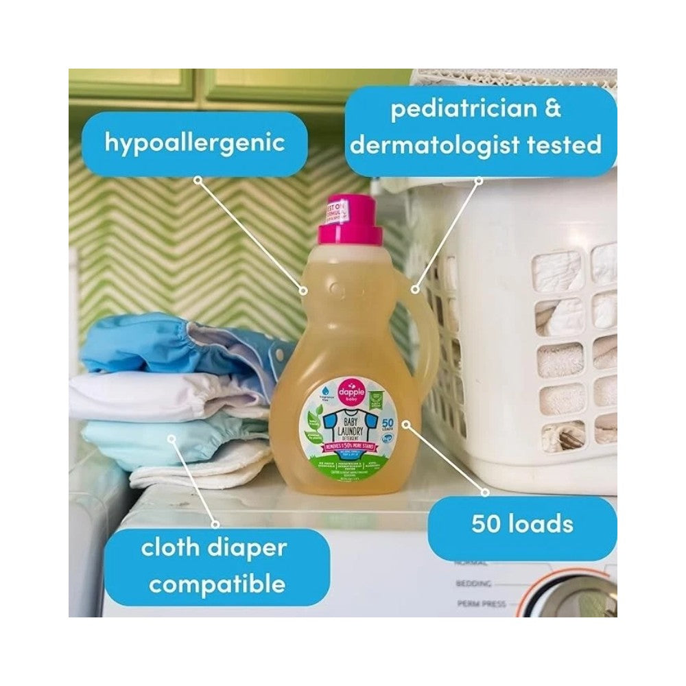 Dapple Baby Laundry Detergent Bottle Fragrance Free 50oz (1.5L)