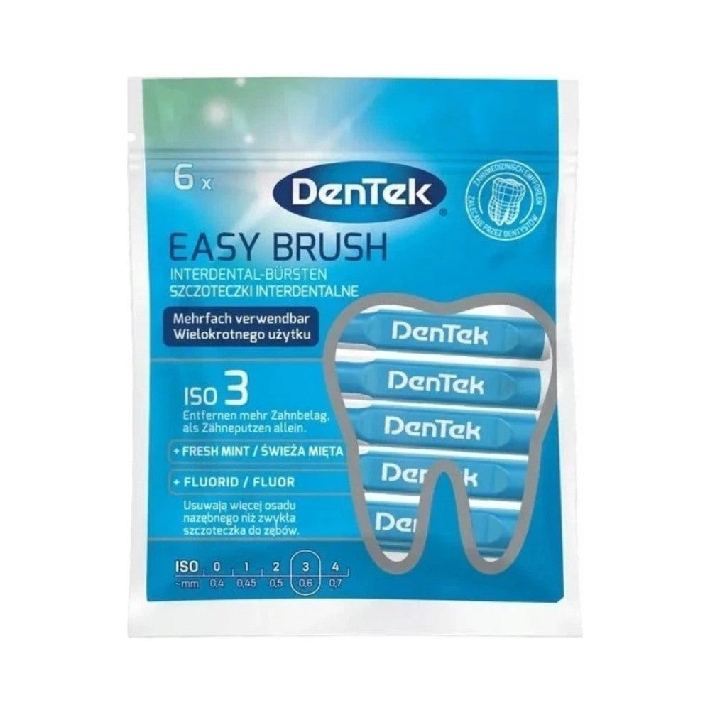 DenTek Easy Brush Interdental Brushes ISO 3 6's - Pack of 12