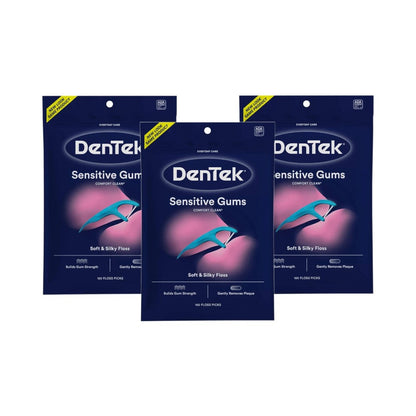 DenTek Sensitive Gums Comfort Clean Floss Picks 150's - Pack of 3