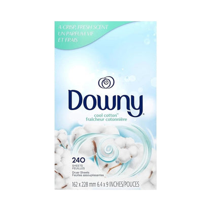 Downy Fabric Softener Dryer Sheets Cool Cotton 240 Sheets