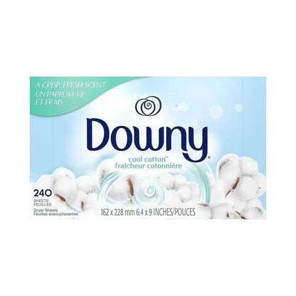 Downy Fabric Softener Dryer Sheets Cool Cotton 240 Sheets