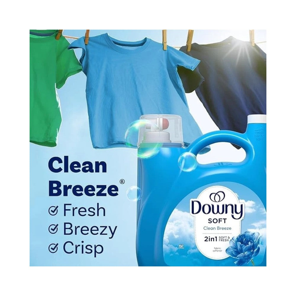 Downy Soft Clean Breeze 2 in 1 Liquid Fabric Softener 190 Loads (4.14L)