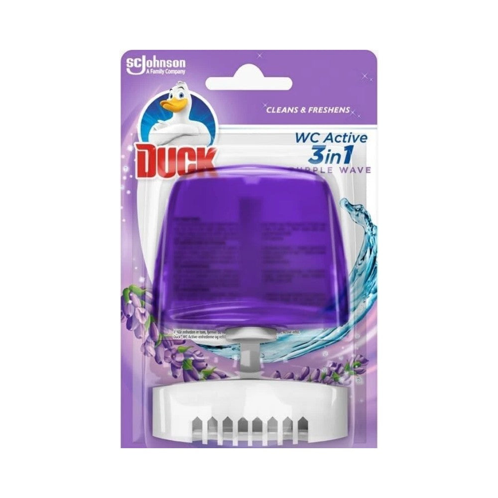 Duck 3 in 1 Toilet Liquid Rim Block Purple Wave (55ml) - Pack of 6
