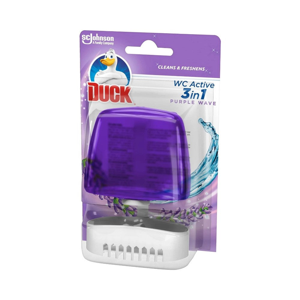Duck 3 in 1 Toilet Liquid Rim Block Purple Wave (55ml) - Pack of 6