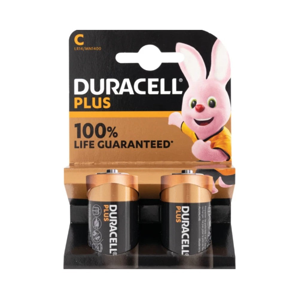 Duracell Plus C Alkaline Batteries 2pk