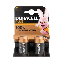 Duracell Plus C Alkaline Batteries 2pk
