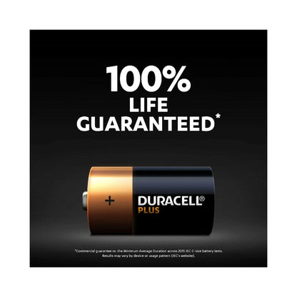 Duracell Plus C Alkaline Batteries 2pk