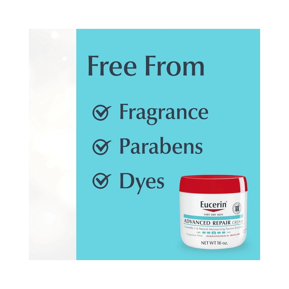 Eucerin Advanced Repair Cream Moisturizer Jar 16oz (454g) - Fragrance Free