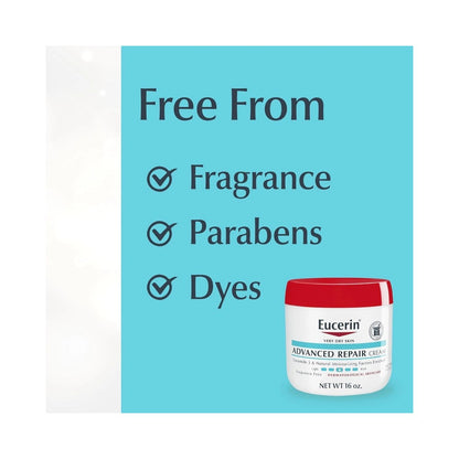 Eucerin Advanced Repair Cream Moisturizer Jar 16oz (454g) - Fragrance Free