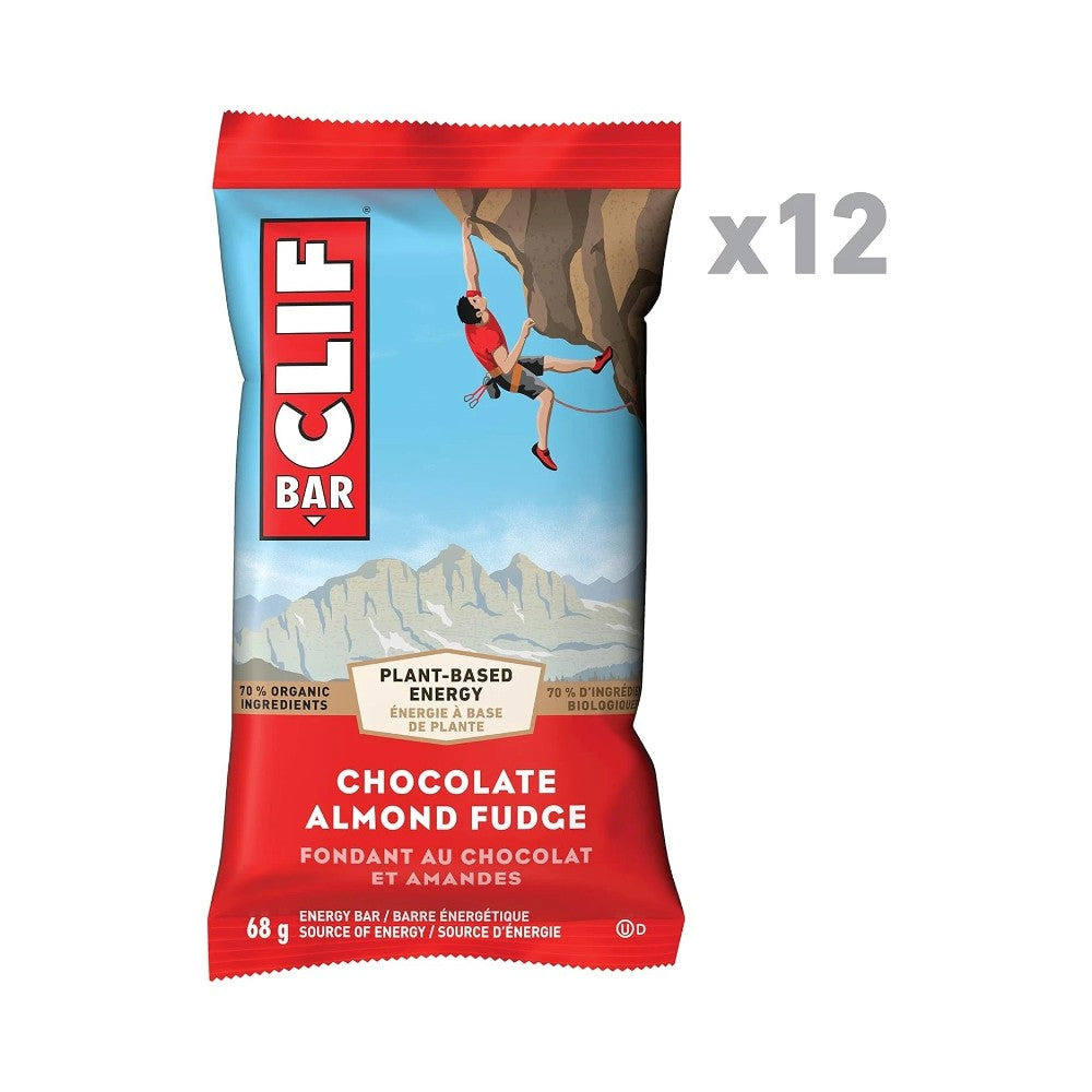 CLIF BAR Chocolate Almond Fudge Energy Bars 68g - Pack of 12