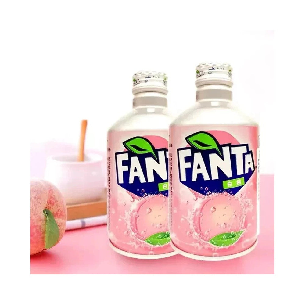 Fanta White Peach Metal Bottle 300ml - Japanese Import