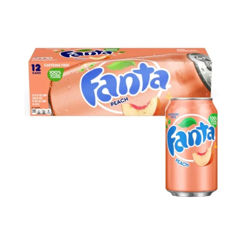 Fanta Peach Cans 12oz (355ml) - Pack of 12