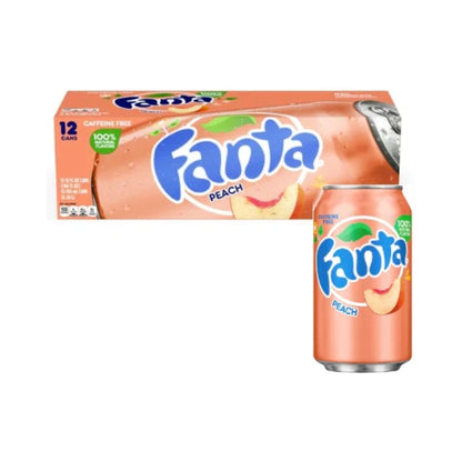 Fanta Peach Cans 12oz (355ml) - Pack of 12