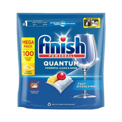 Finish Powerball Quantum Fast Dissolving All In 1 Dishwasher Tablets - 100 Capsules