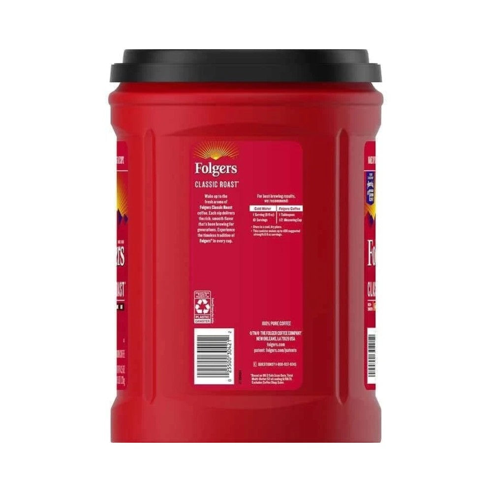 Folgers Classic Roast Ground Coffee Medium Roast 43.5oz (1.23kg)