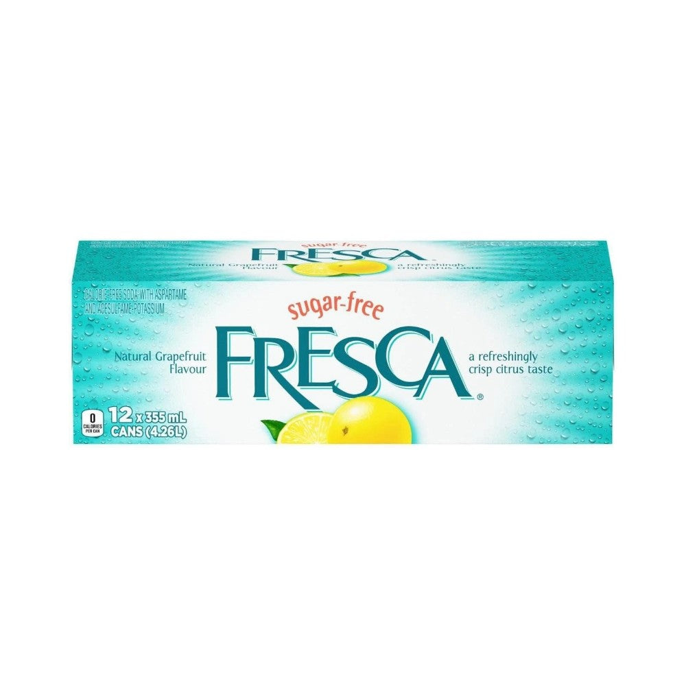 Fresca Soda Can Natural Grapefruit 355ml - 12 Pack