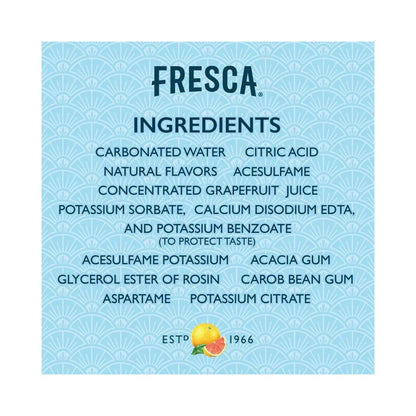 Fresca Soda Can Natural Grapefruit 355ml - 12 Pack
