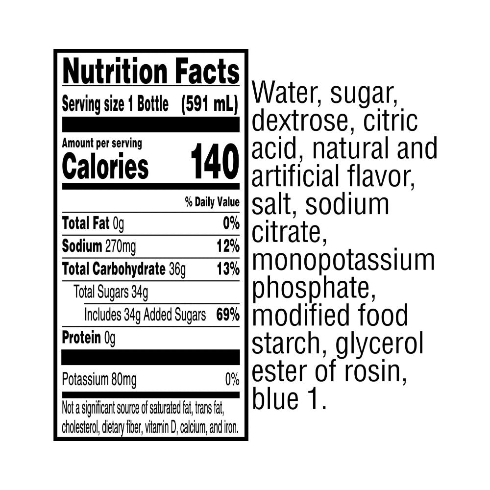 Gatorade Fierce Thirst Quencher Blue Cherry Bottle 591ml