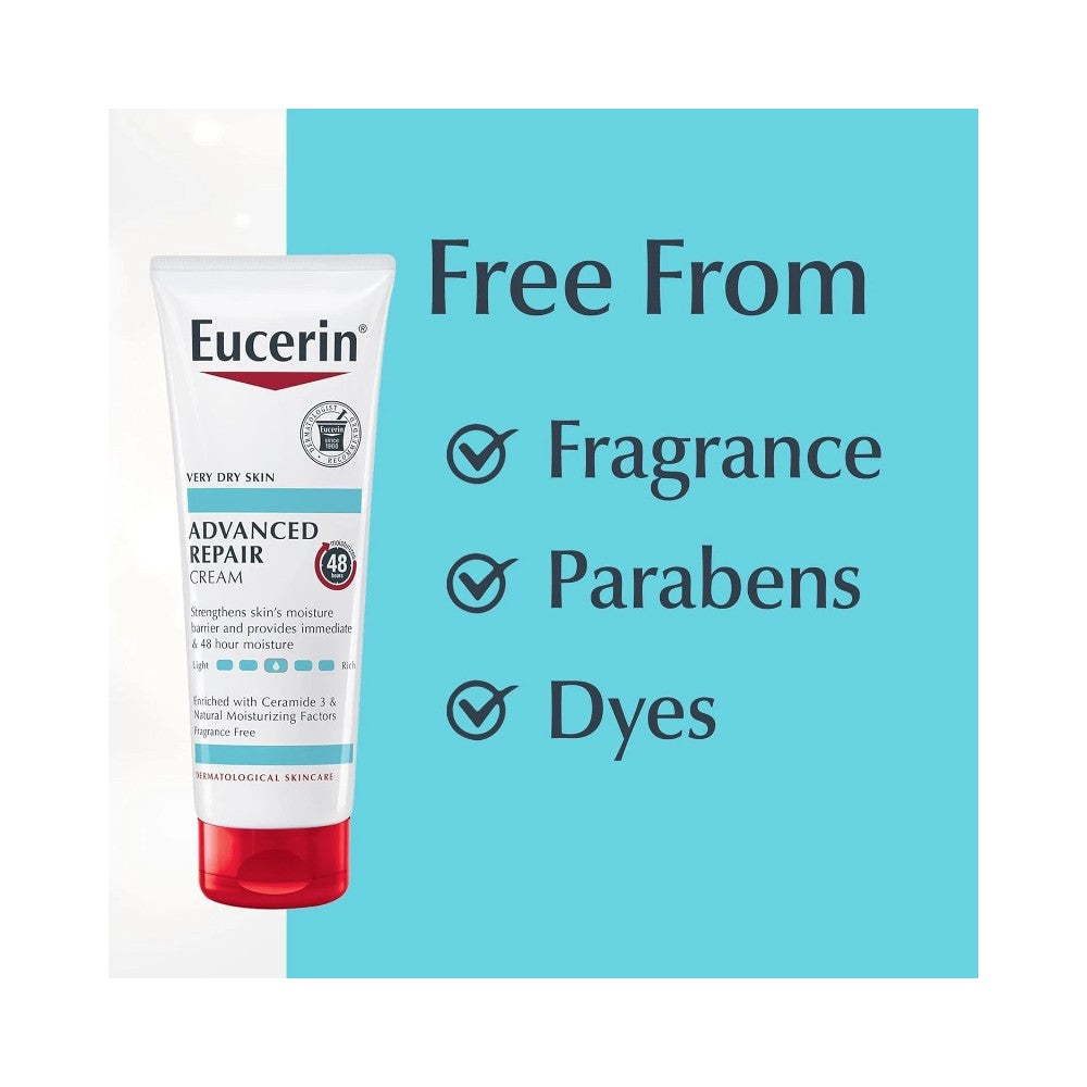 Eucerin Advanced Repair Cream Moisturizer Tube 8oz (226g) - Fragrance Free