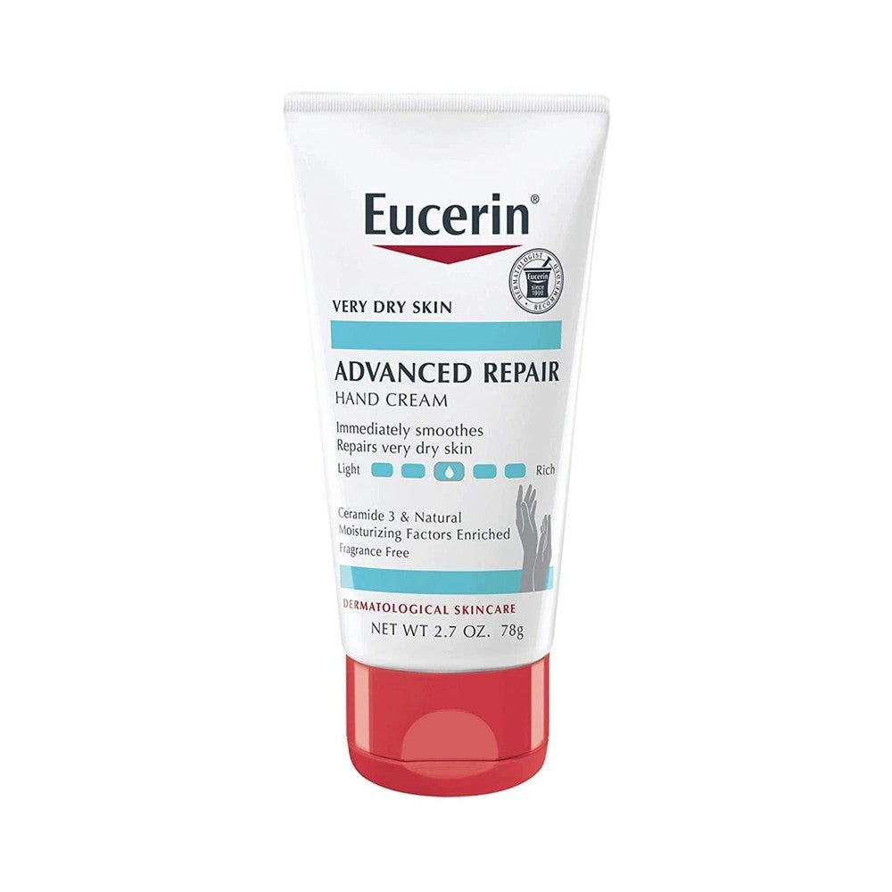 Eucerin Advanced Repair Hand Cream Moisturizer Tube 2.7oz (78g) - Fragrance Free