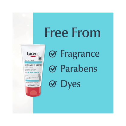 Eucerin Advanced Repair Hand Cream Moisturizer Tube 2.7oz (78g) - Fragrance Free