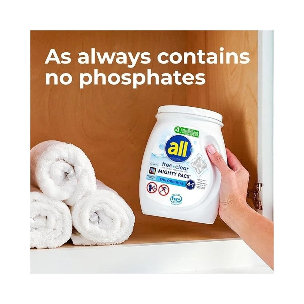 All Free & Clear Mighty Pacs Laundry Detergent 1.12kg - 60 Capsules