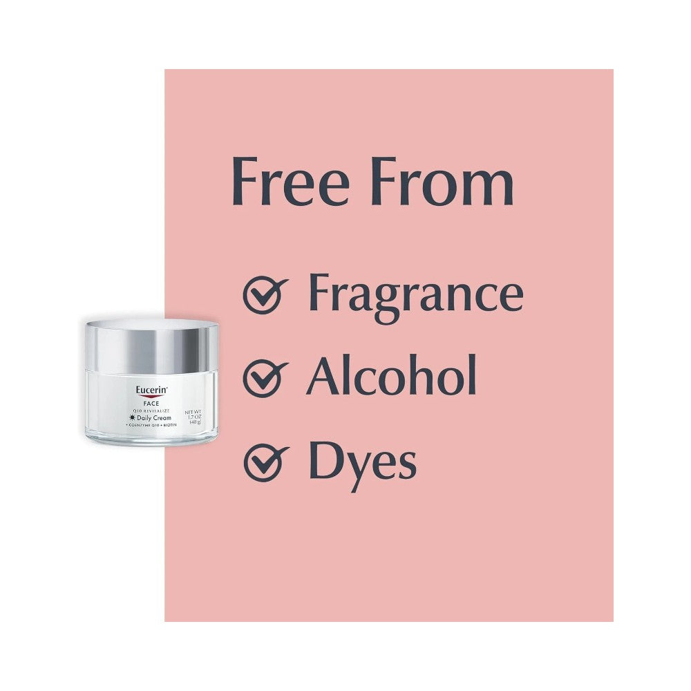 Eucerin Q10 Revitalize Daily Face Cream Jar 1.7oz (48g) - Fragrance Free