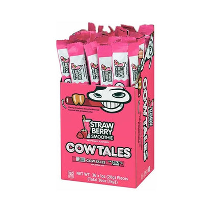 Goetze's Cow Tales Strawberry Smoothie Candy Snack Bars 1oz (28g) - 36 Bars