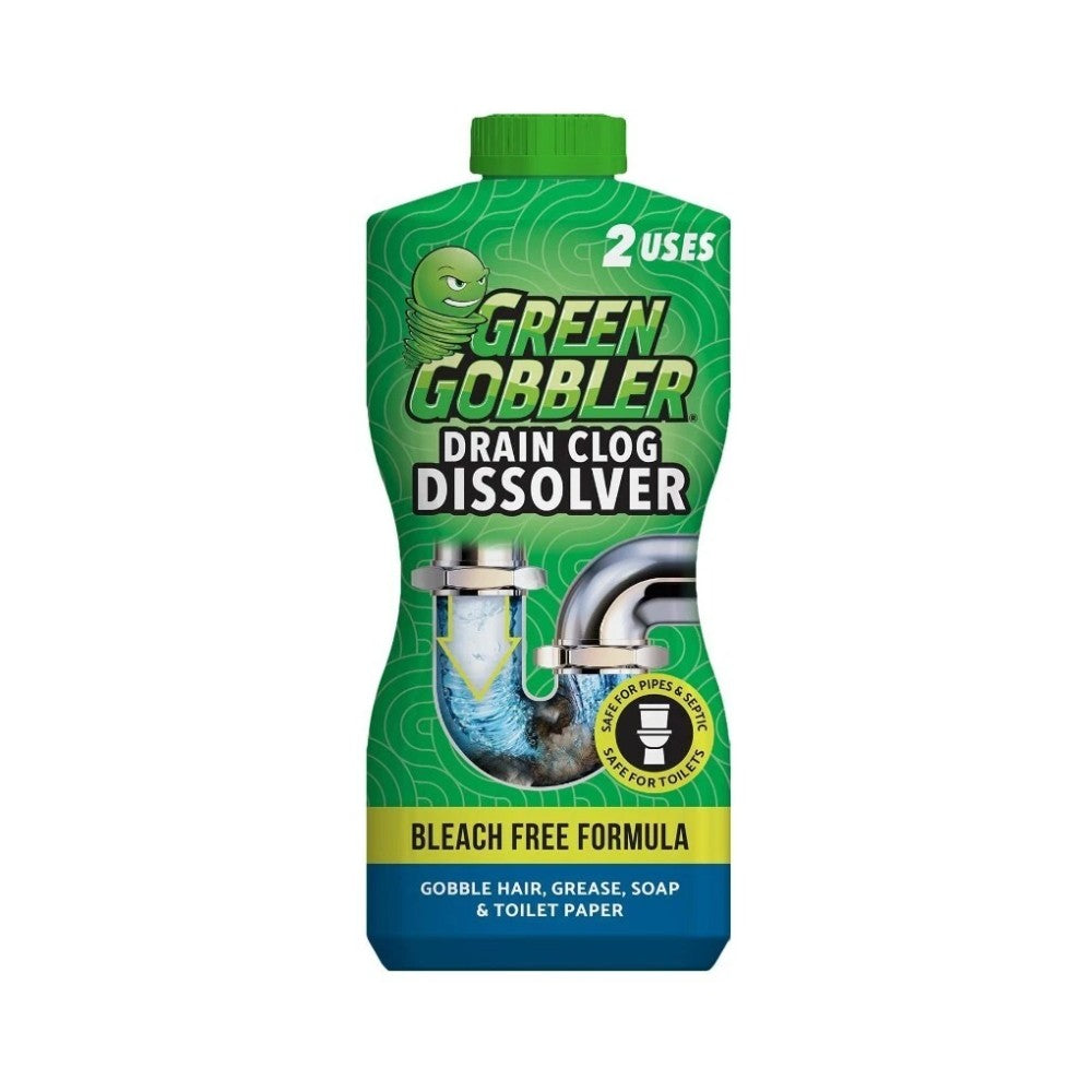 Green Gobbler Drain Clog Dissolver Dual Chamber Bottle 31oz (916ml)