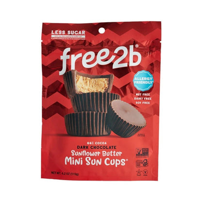 Free2b Sunflower Butter Dark Chocolate Mini Sun Cups 119g