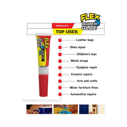 Flex Super Glue Gel Tubes 2 Pack 0.1oz (3g)