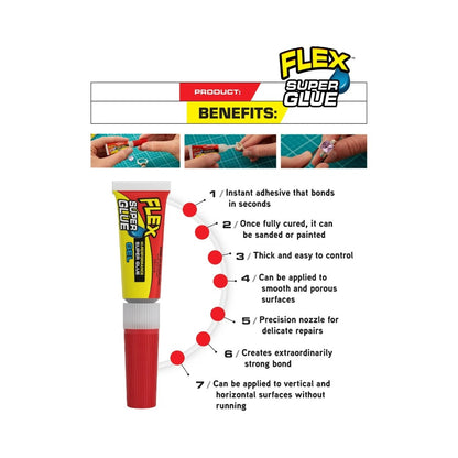 Flex Super Glue Gel Tubes 2 Pack 0.1oz (3g)