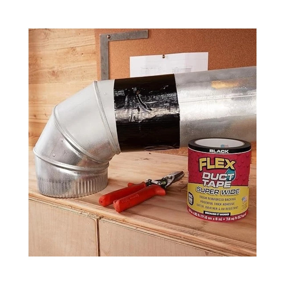 Flex Super Wide Black Duct Tape - 4.6 in x 20 ft